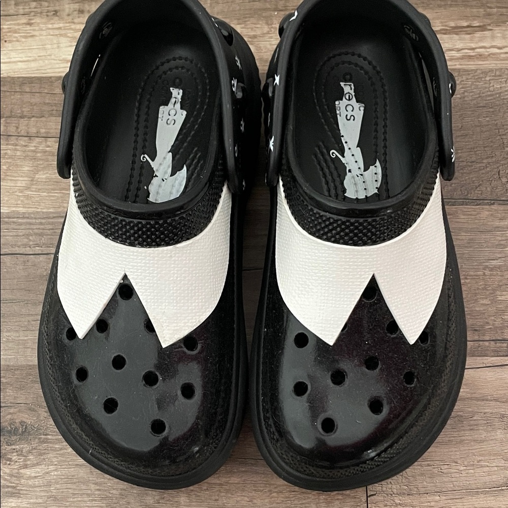 CROCS Black and White Slippers